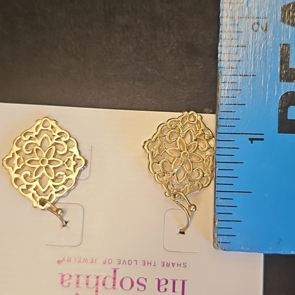 Lia Sophia Filigree Gold Earrings Diary - Picture 3 of 3